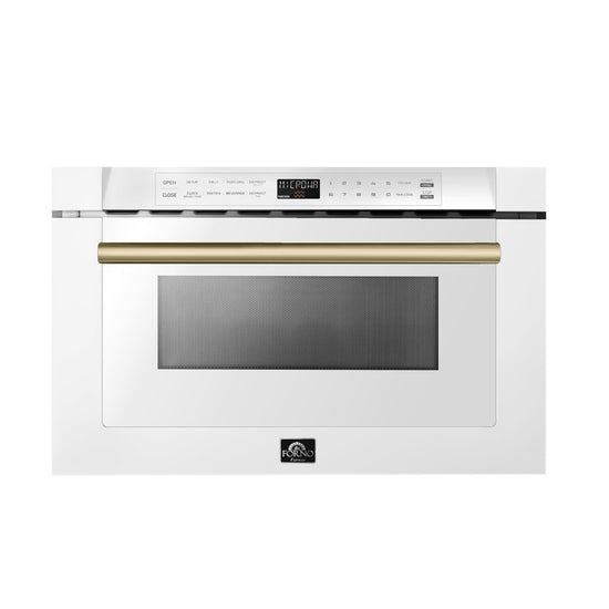 Forno 24-Inch Built-In Microwave Drawer, White, 1.2 cu.ft - FMWDR3000-24