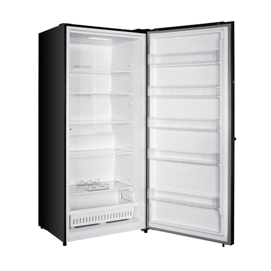 Marathon 21.2 cu. ft. Convertible Upright Fridge/Freezer, Black Steel - MFF212BLS