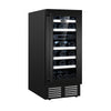Marathon 15 Inch Dual Zone Wine Cooler, Black Steel - MWC28-DBLS