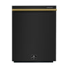 Forno Espresso 24 Inch Built-In Dishwasher in Black with Antique Brass Handles - FDWBI8067-24BLK
