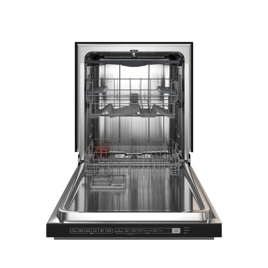 Forno Espresso 24 Inch Built-In Dishwasher in Black with Antique Brass Handles - FDWBI8067-24BLK
