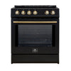 Forno Leonardo Espresso 30-Inch Slide-In Black Induction Range - FFSIN0982-30BLK