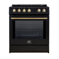 Forno Leonardo Espresso 30-Inch Slide-In Black Induction Range - FFSIN0982-30BLK