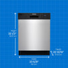 Danby 24 Inch Built-In Dishwasher, 12 Place Settings - DDW2404EBSS