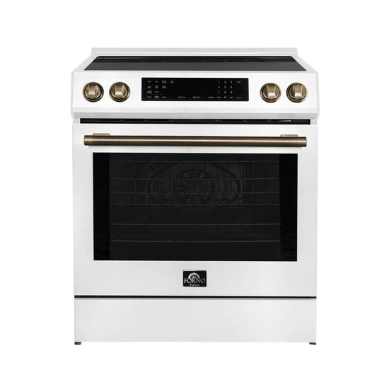 Forno 30 in. Slide-In Induction Range with 5 cu. ft. Convection Oven, White - FFSIN0905-30WHT