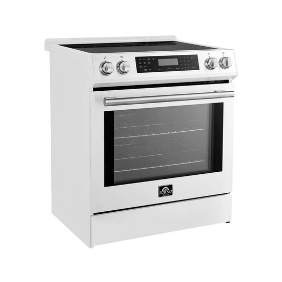Forno 30 in. Slide-In Induction Range with 5 cu. ft. Convection Oven, White - FFSIN0905-30WHT