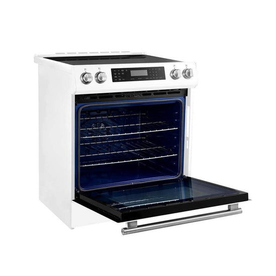 Forno 30 in. Slide-In Induction Range with 5 cu. ft. Convection Oven, White - FFSIN0905-30WHT