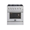 Forno Marco 30 in. Dual Fuel Range, 4-Burners, Stainless Steel - FFSGS6197-30
