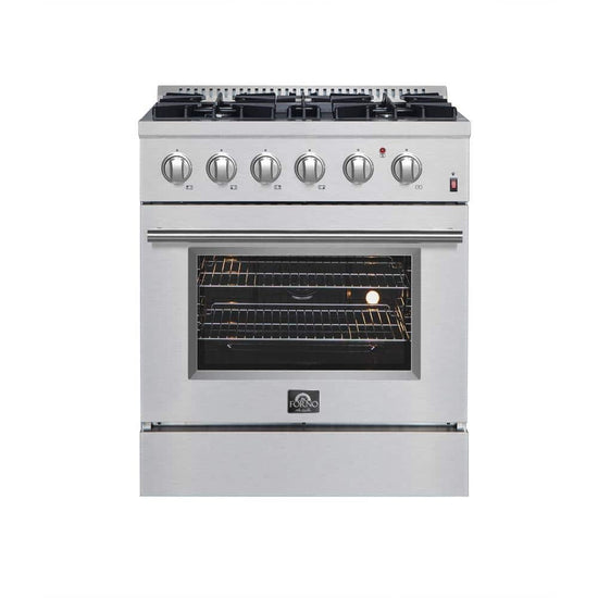 Forno Marco 30 in. Dual Fuel Range, 4-Burners, Stainless Steel - FFSGS6197-30