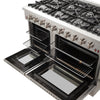 Forno Galiano 48-Inch Freestanding Gas Range with 8 Burners and Double Ovens - FFSGS6244-48