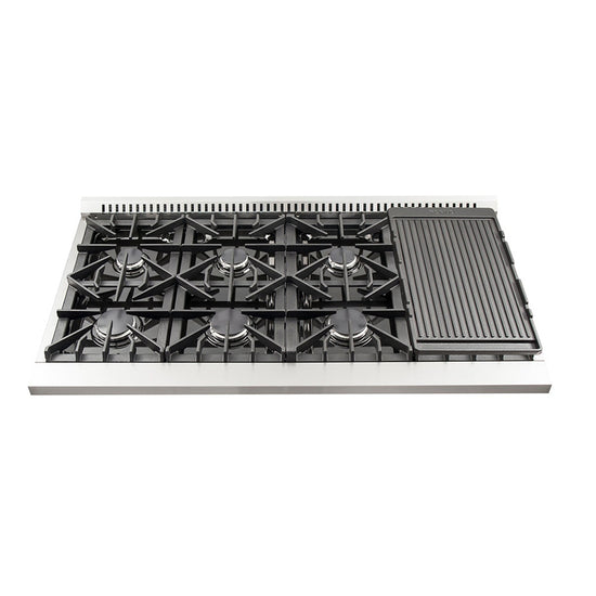 Forno Galiano 48-Inch Freestanding Gas Range with 8 Burners and Double Ovens - FFSGS6244-48