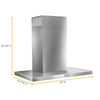 Whirlpool 30 Inch Stainless Steel Wall Mount Flat Range Hood - WVW57UC0FS