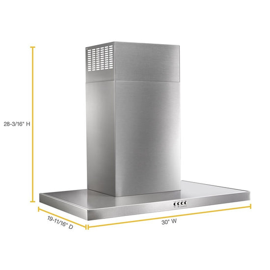 Whirlpool 30 Inch Stainless Steel Wall Mount Flat Range Hood - WVW57UC0FS
