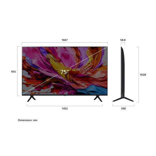 LG 75 Inch QNED evo AI MiniLED 4K Smart TV - 75QNED91AUA