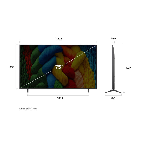 LG 75 Inch NanoCell AI NANO80 4K Smart TV (2025) - 75NANO80A
