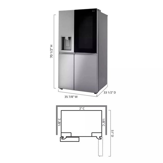 LG 27 cu. ft. Smart Side-by-Side InstaView Door-in-Door Refrigerator - LRSVS2706S