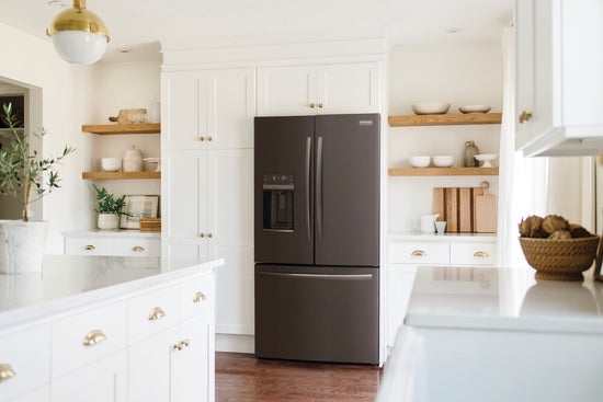 Frigidaire 36 Inch French Door Refrigerator with 27.8 cu. ft. Capacity, Black Stainless Steel - GRFS2853AD