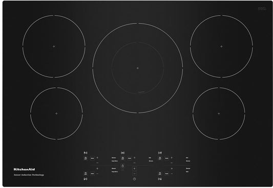 KitchenAid 30 Inch Induction Cooktop with 5 Elements - KCIG550JBL