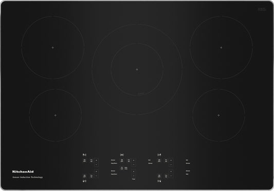 KitchenAid 30 Inch Induction Cooktop with 5 Elements - KCIG550JSS