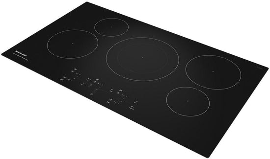 KitchenAid 36 Inch Induction Cooktop with 5 Elements - KCIG556JBL