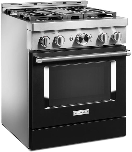 KitchenAid 30 Inch Freestanding Gas Smart Range, Imperial Black - KFGC500JBK