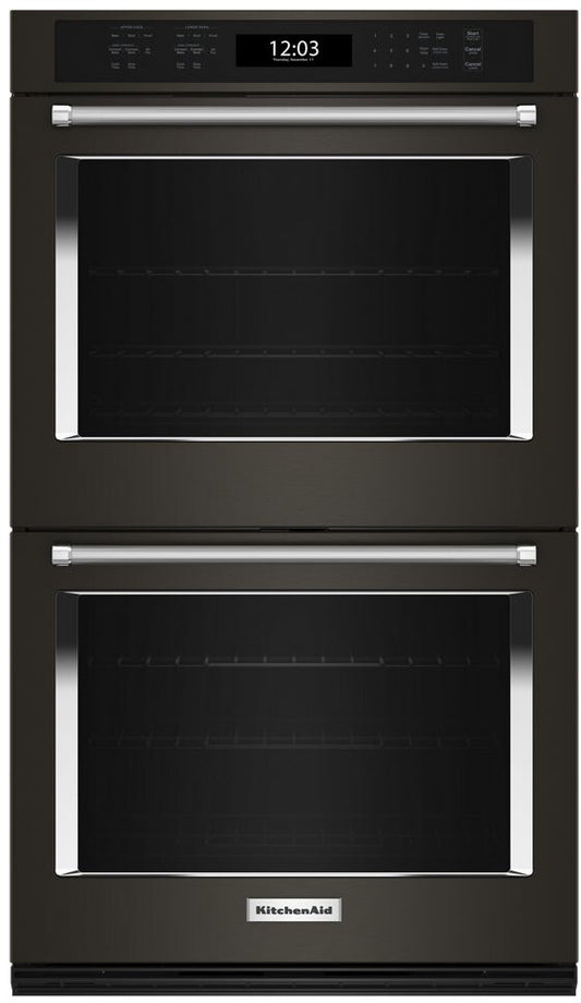 KitchenAid 30 Inch Double Electric Wall Oven, PrintShield Black Stainless - KOED530PBS