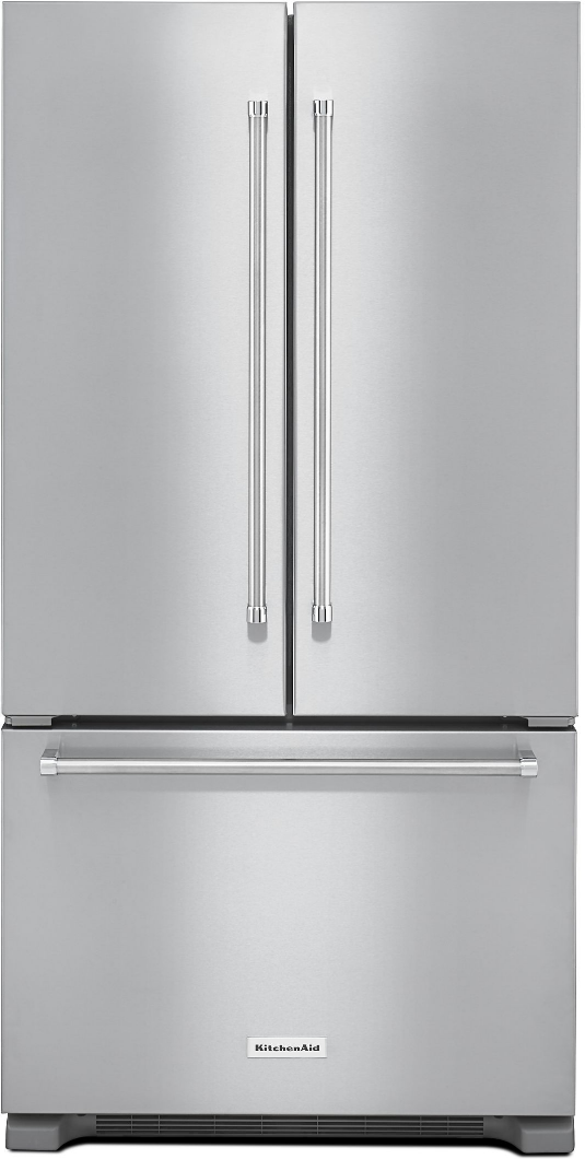 KITCHENAID 36 INCH COUNTER DEPTH FRENCH DOOR REFRIGERATOR, STAINLESS STEEL - KRFC302ESS