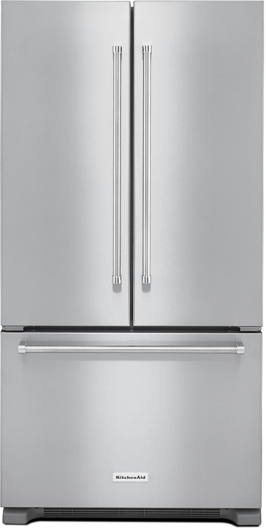 KitchenAid 36 Inch Counter Depth French Door Refrigerator, Stainless Steel - KRFC302ESS