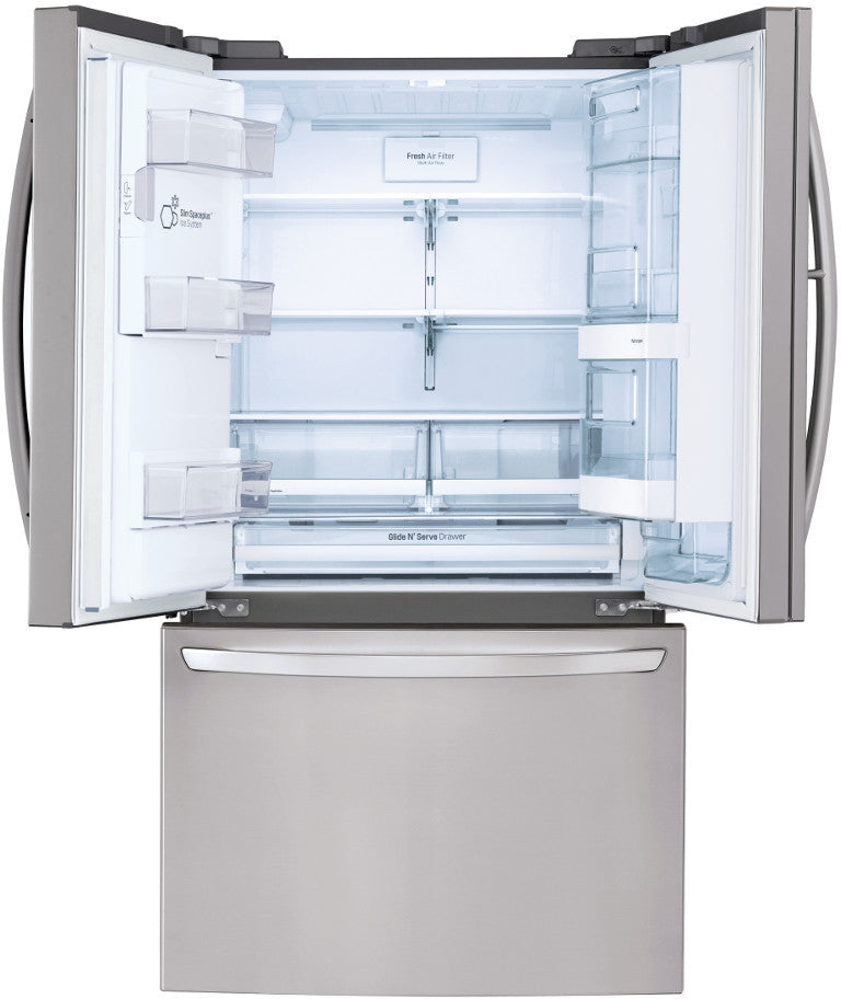 LG 36 INCH FRENCH DOOR SMART REFRIGERATOR WITH 27.7 CU. FT. CAPACITY, WI-FI, DOOR-IN-DOOR, STAINLESS STEEL - LFXS28566S