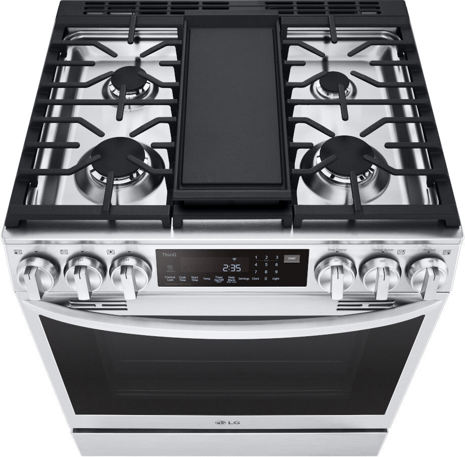 LG 30 IN 6.3 CU FT. STAINLESS STEEL GAS SLIDE-IN SMART WI-FI ENABLED PROBAKE CONVECTION INSTAVIEW - LSGL6335F