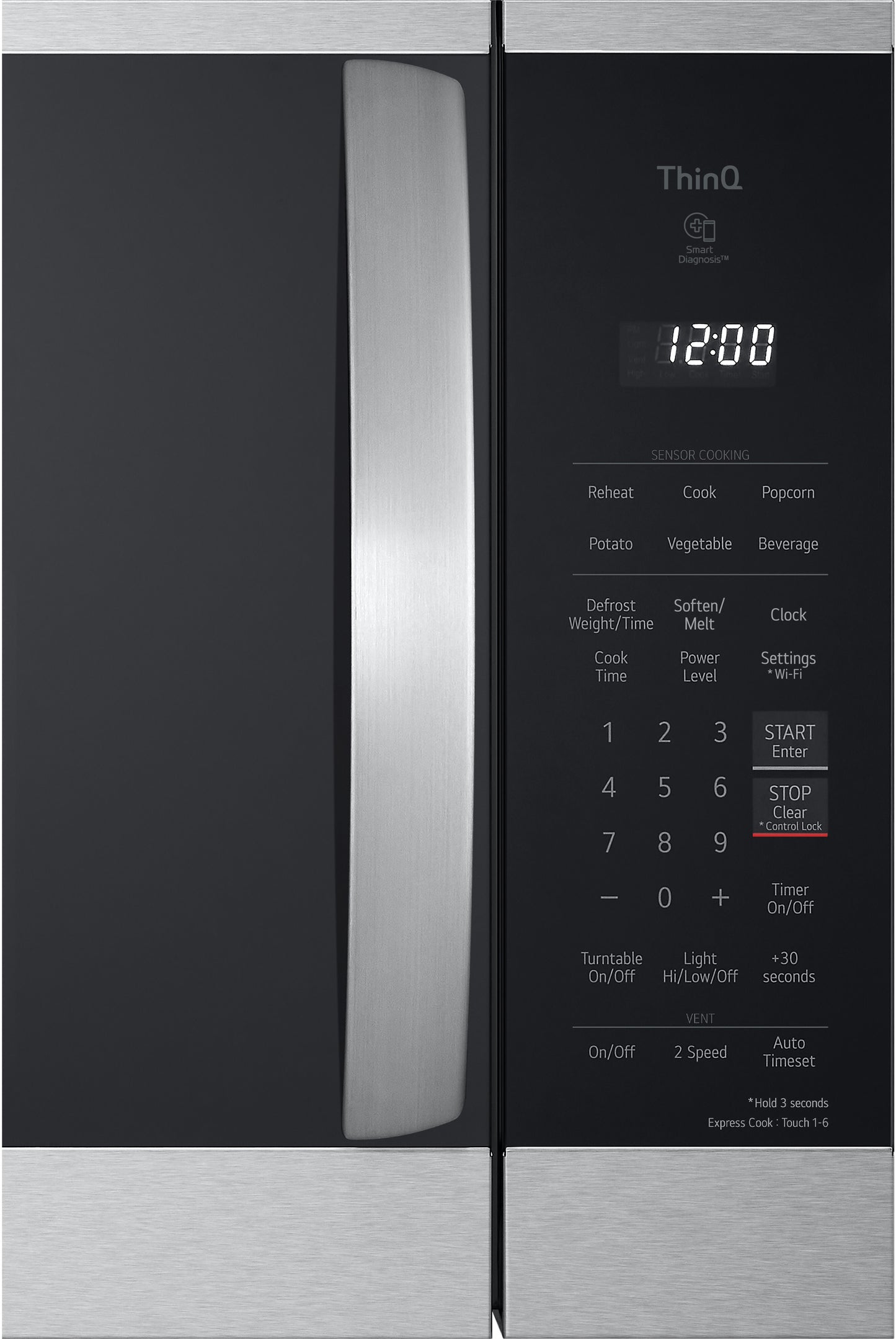 LG 30 Inch Over-the-Range Smart Microwave Oven, PrintProof Stainless Steel - MVEM1825F