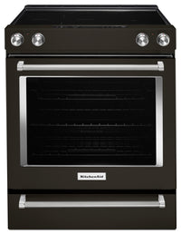 KitchenAid 30 Inch Slide-In Electric Range with True Convection - YKSEG700EBS