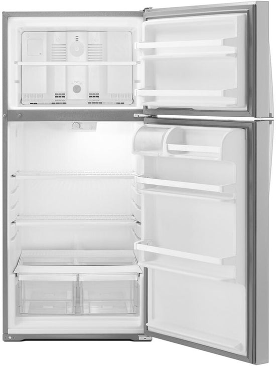 Whirlpool 28 Inch Top Freezer Refrigerator, Stainless Steel - WRT134TFDM