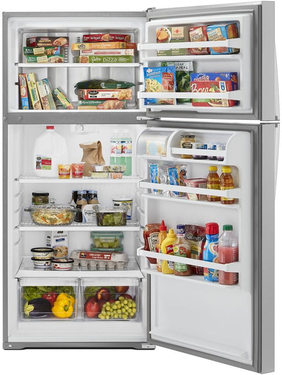Whirlpool 28 Inch Top Freezer Refrigerator, Stainless Steel - WRT134TFDM