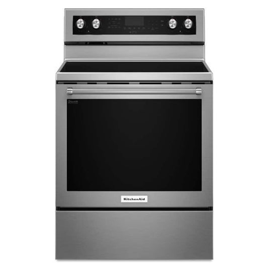 KitchenAid Electric Glass-Ceramic Top Range with AquaLift Self-Cleaning Technology - YKFEG500ESS