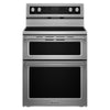 KitchenAid Electric Double Oven Range, Smooth Top, Stainless Steel - YKFED500ESS