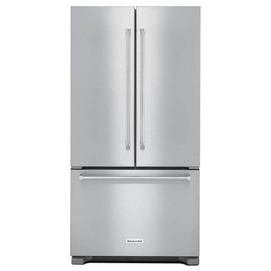 KitchenAid 36 Inch Counter-Depth French Door Refrigerator, 22 cu. ft., Stainless Steel - KRFC302ESS