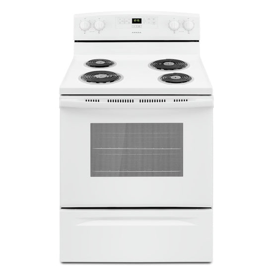 Amana 30 Inch Electric Freestanding Range, White - YACR4303MFW