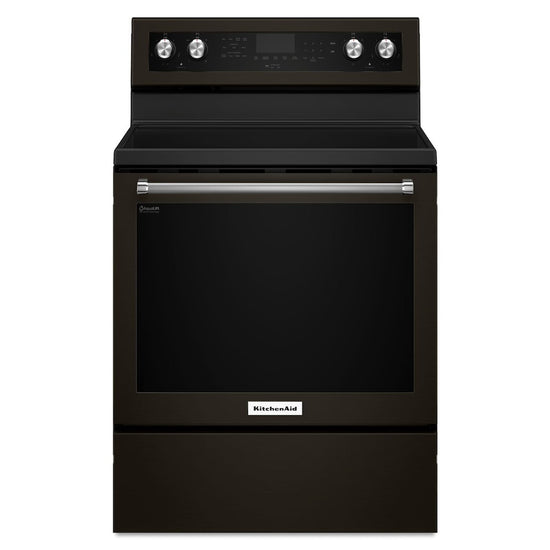 KitchenAid 6.4 Cu. Ft. Electric Range with AquaLift and Self-Clean, Black Stainless Steel - YKFEG500EBS