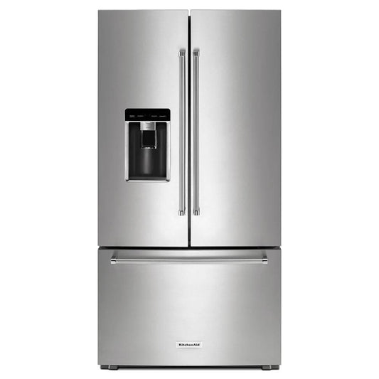 KitchenAid 36 Inch Counter-Depth French Door Refrigerator, 23.8 cu. ft., Stainless Steel with PrintShield Finish - KRFC704FPS
