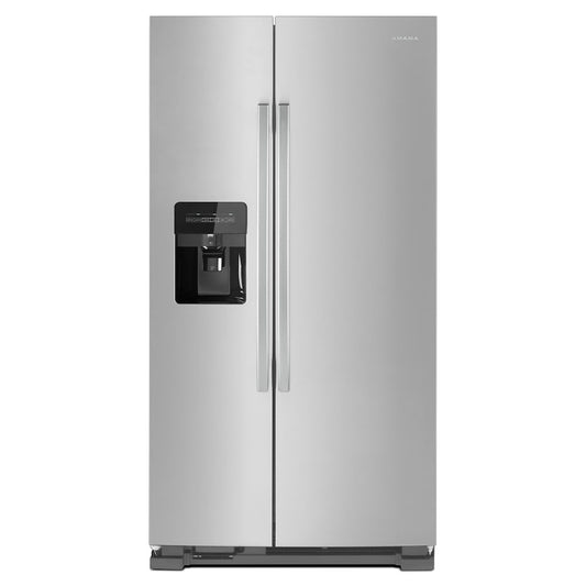 Amana 33 Inch Side-by-Side Refrigerator with Dual Pad External Ice and Water Dispenser, Stainless Steel - ASI2175GRS