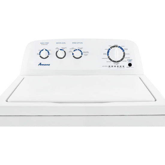 Amana 4.4 cu. ft. Top Load Washer with High-Efficiency Agitator, White - NTW4519JW