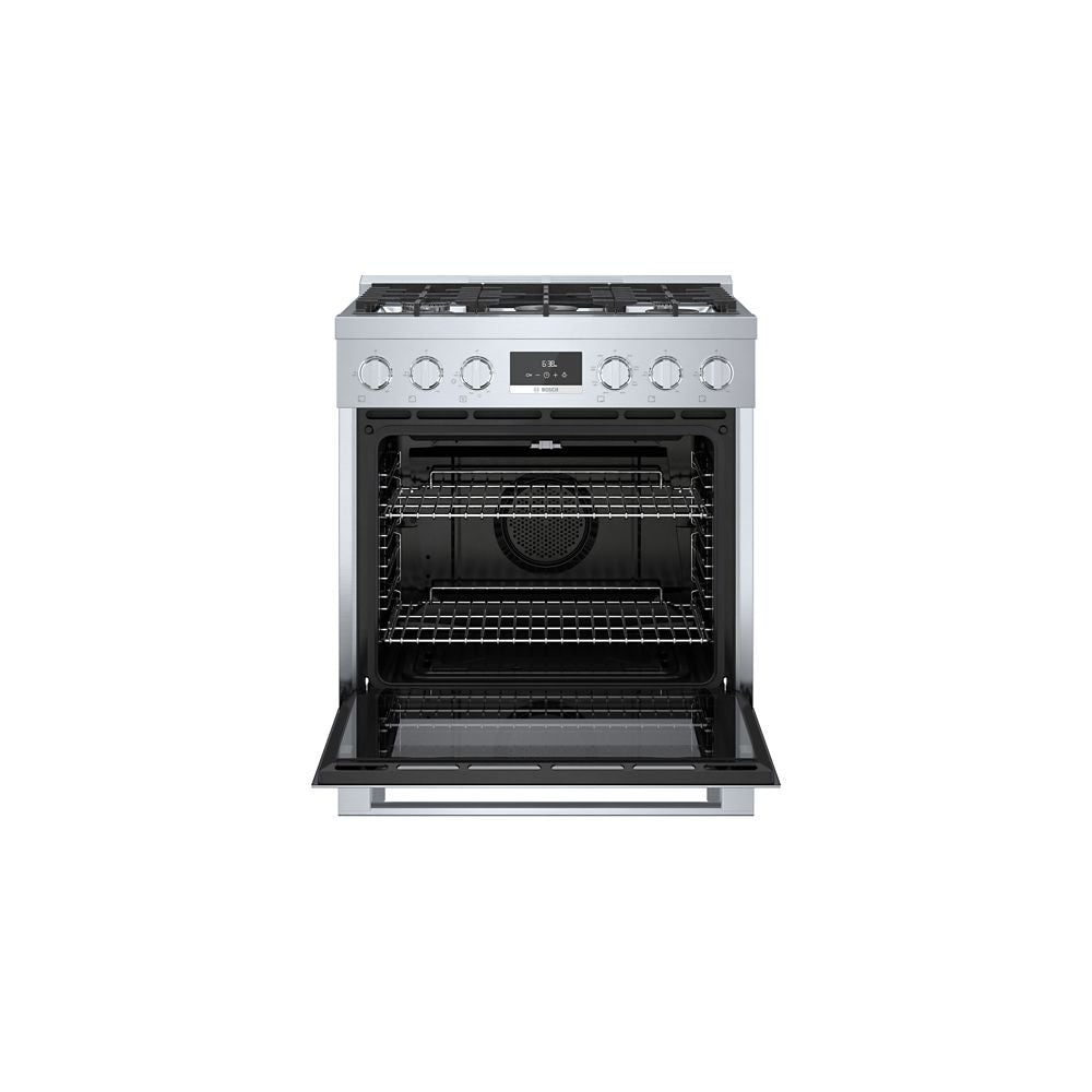 BOSCH 800 SERIES INDUSTRIAL STYLE FREE-STANDING DUAL FUEL RANGE, STAINLESS STEEL - HDS8055C