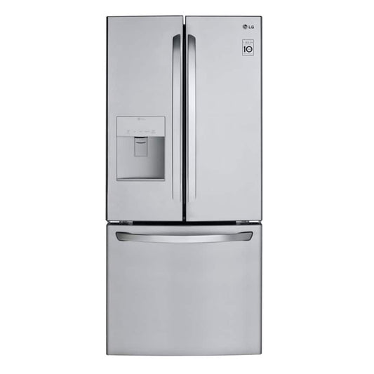 LG 30-Inch, 22 cu. ft. French Door Refrigerator with Water and Ice Dispenser - Stainless Steel - LRFWS2200S