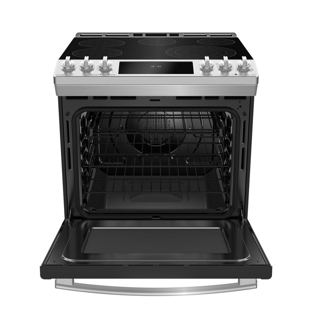 Profile 30-inch Slide-In Electric Range w/ True Convection and WiFi in Fingerprint Resistant Stainless Steel - PCS940YMFS