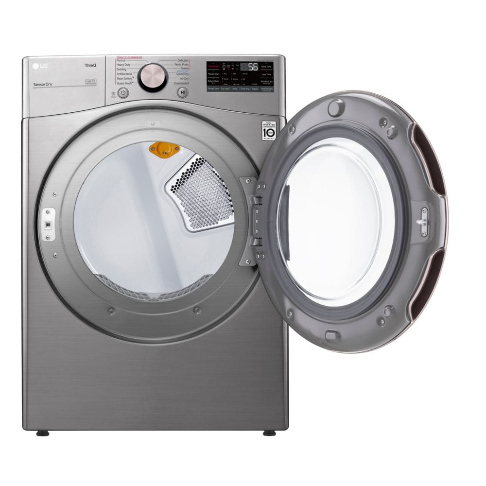 LG 7.4 cu. ft. Smart Front Load Electric Dryer with AI and TurboSteam in Graphite Steel - DLEX3850V