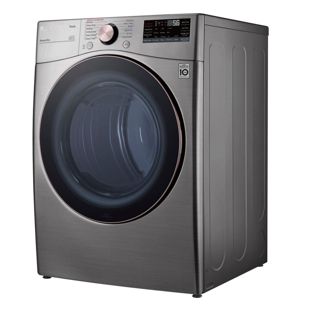 LG 7.4 cu. ft. Smart Front Load Electric Dryer with AI and TurboSteam in Graphite Steel - DLEX3850V