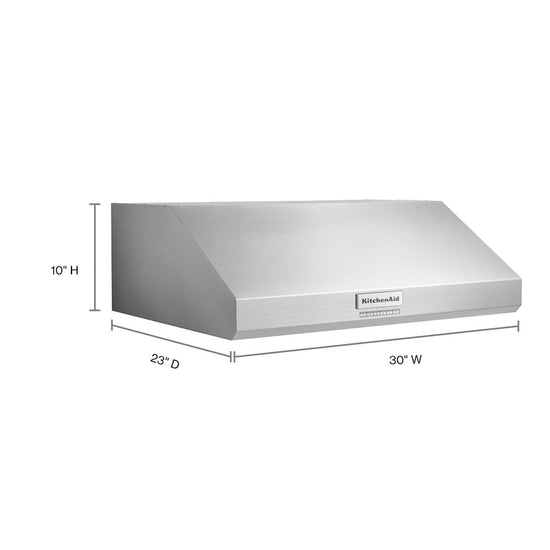 KitchenAid 30 Inch Under-Cabinet Range Hood, 585 CFM - KVUC600KSS