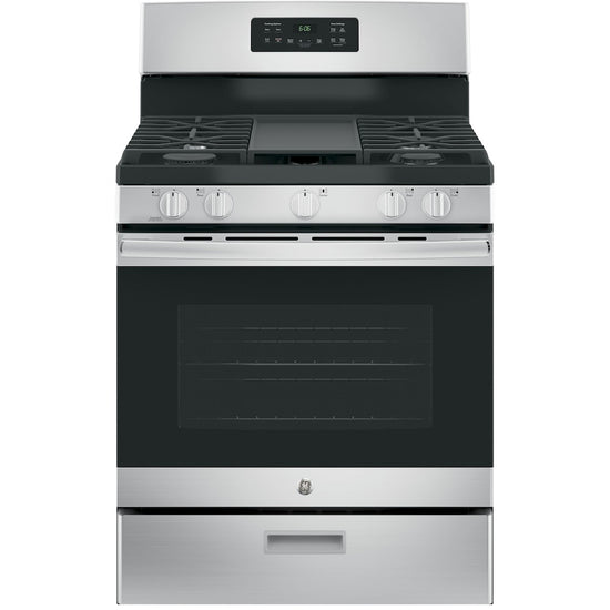 GE 30 Inch Freestanding Gas Range with Steam Clean - JCGBS66SEKSS