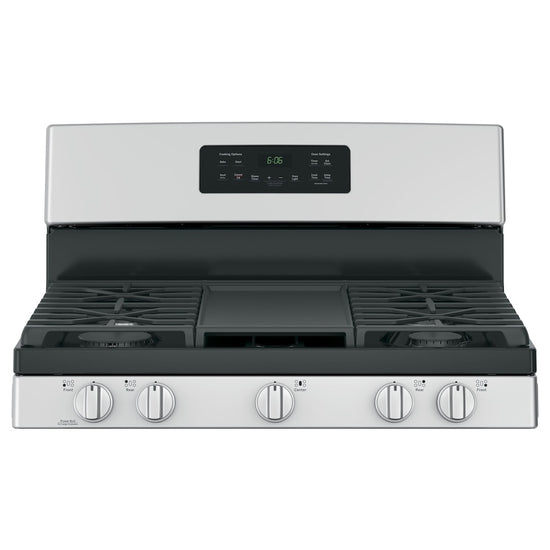 GE 30 Inch Freestanding Gas Range with Steam Clean - JCGBS66SEKSS
